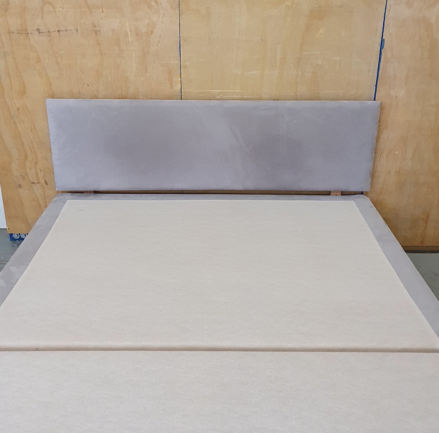 Grey Soft Suede Double Divan Bed Base with Matching Headboard - 103938 / 103945