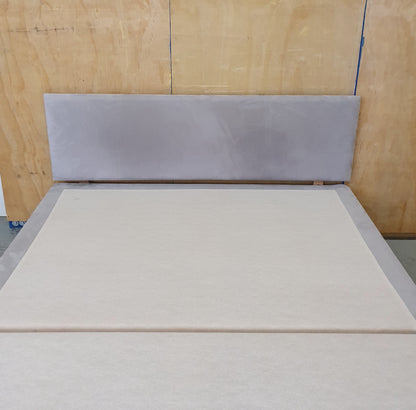 Grey Soft Suede Double Divan Bed Base with Matching Headboard - 103938 / 103945