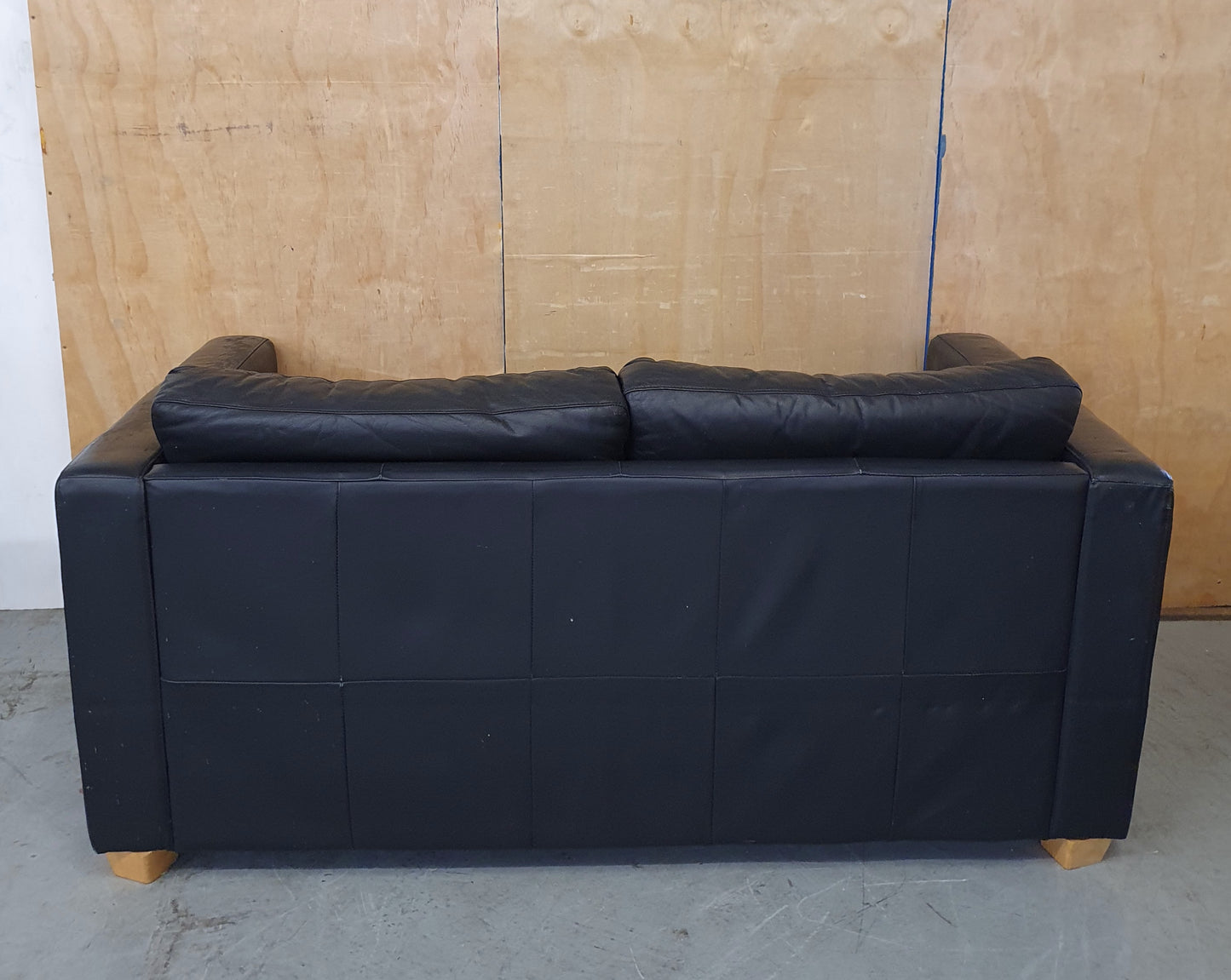 Black Leather 2 seater Sofa - 104108