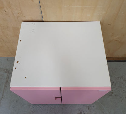 Pink and White 2 Door Children's Storage Cabinet with Interior Shelving - EL103045