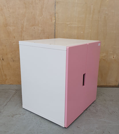 Pink and White 2 Door Children's Storage Cabinet with Interior Shelving - EL103045