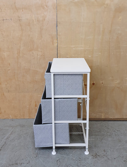 Small 3 Drawer Canvas Chest of Drawers - 104273