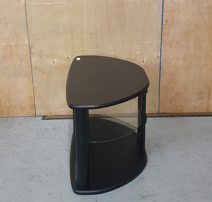 Curved Black Glass Door Cabinet - EL101511