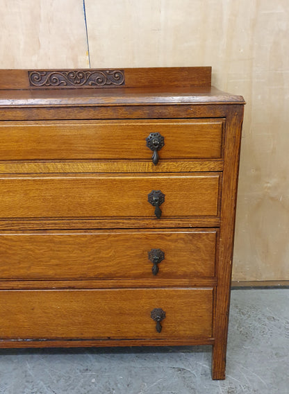 Vintage 4 Drawer Chest of Drawers with Engraved Top Panel - 104810