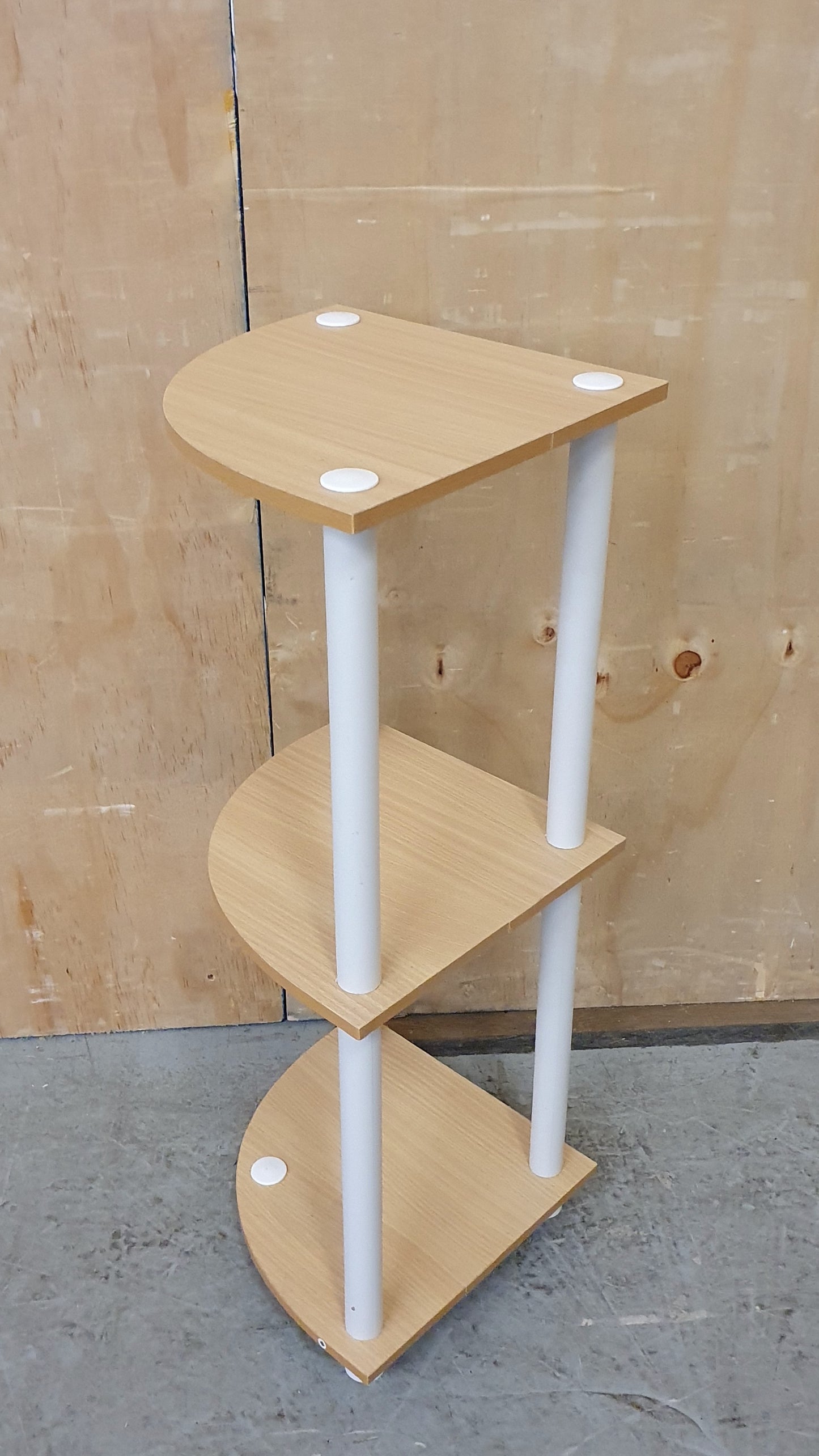 3 Tier Small Corner Shelving Unit with Wood Shelves - 104425