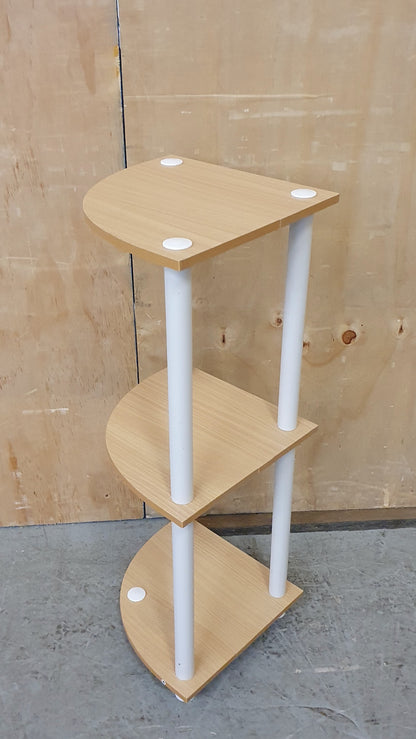3 Tier Small Corner Shelving Unit with Wood Shelves - 104425