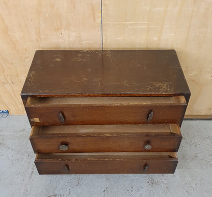 Vintage 3 Drawer Chest of Drawers with Ornate Handles - 100525-01