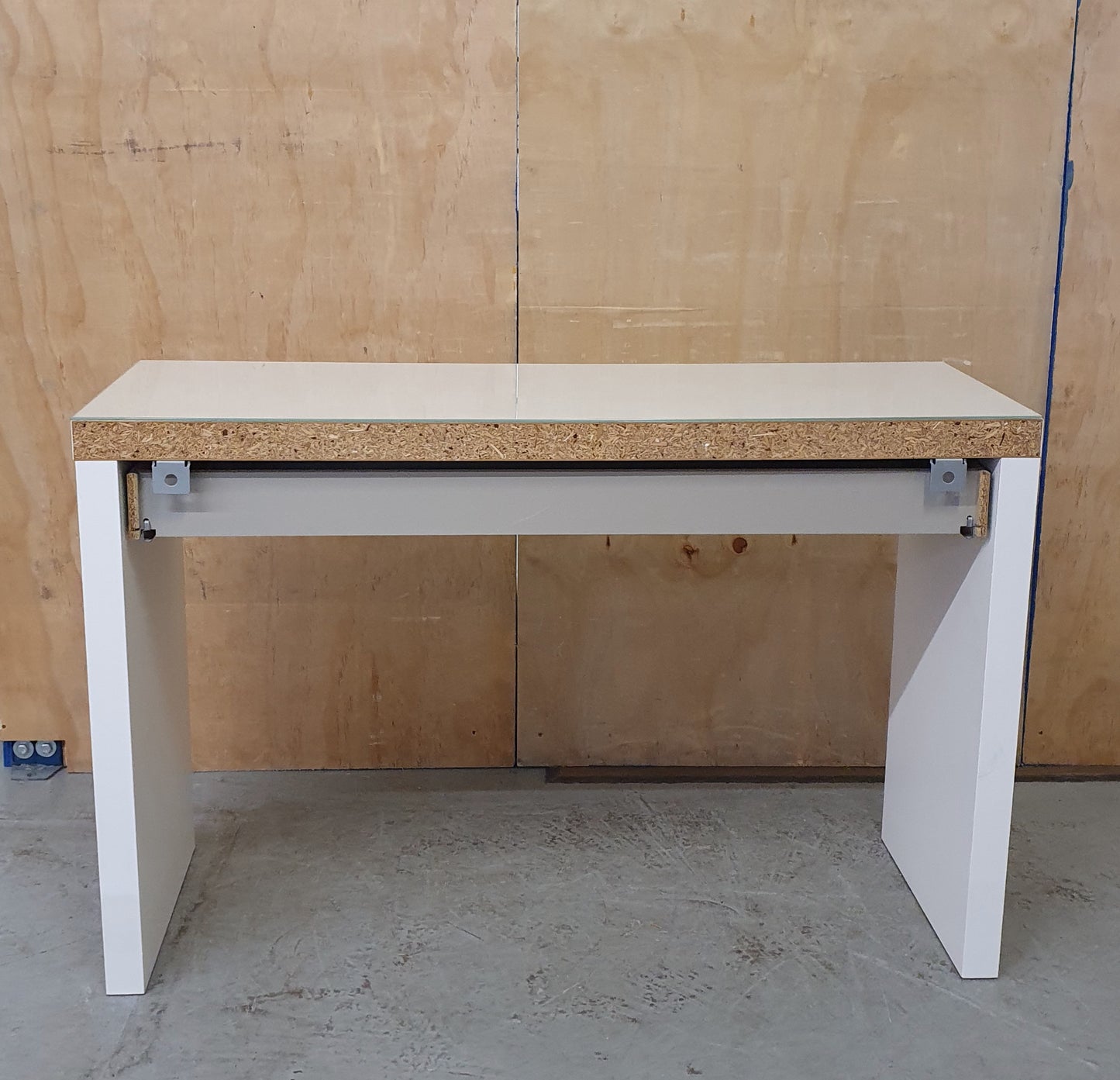 IKEA MALM White Wood Large Dressing Table with 1 Drawer and Removable Glass Top Surface - 104039