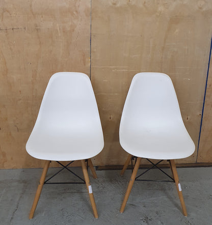 2 Matching White Scandi Inspired Chairs - EL103125 / EL103126