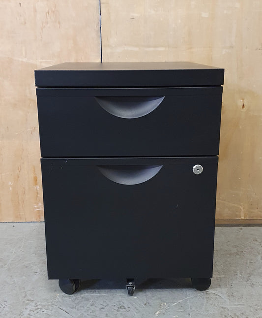 Small 2 Drawer Black Filing Cabinet - 104329