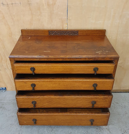 Vintage 4 Drawer Chest of Drawers with Engraved Top Panel - 104810