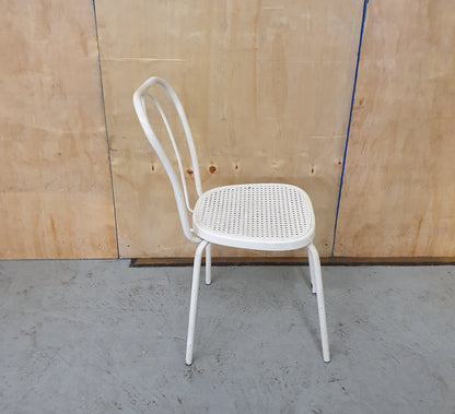 Single White Metal and Plastic Ratan Chair - 101178