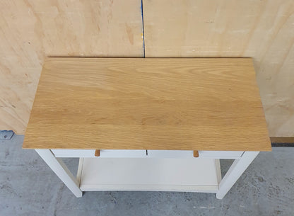JOHN LEWIS 2 Tier Butterscotch Wood End Table with 2 Top Drawers - EL104471