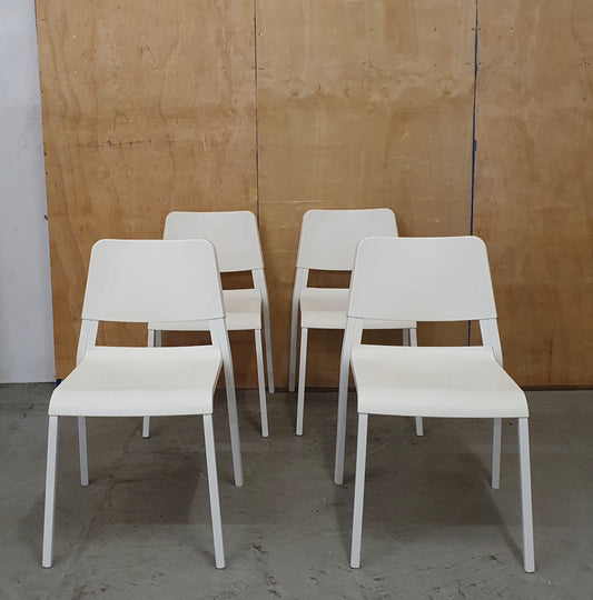 IKEA TEODORES 4 Matching White Stackable Chairs - 104944 / 104945 / 104946 / 104947