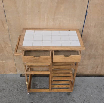 Wood Kitchen Trolly with Drawers and Shelving - 104731