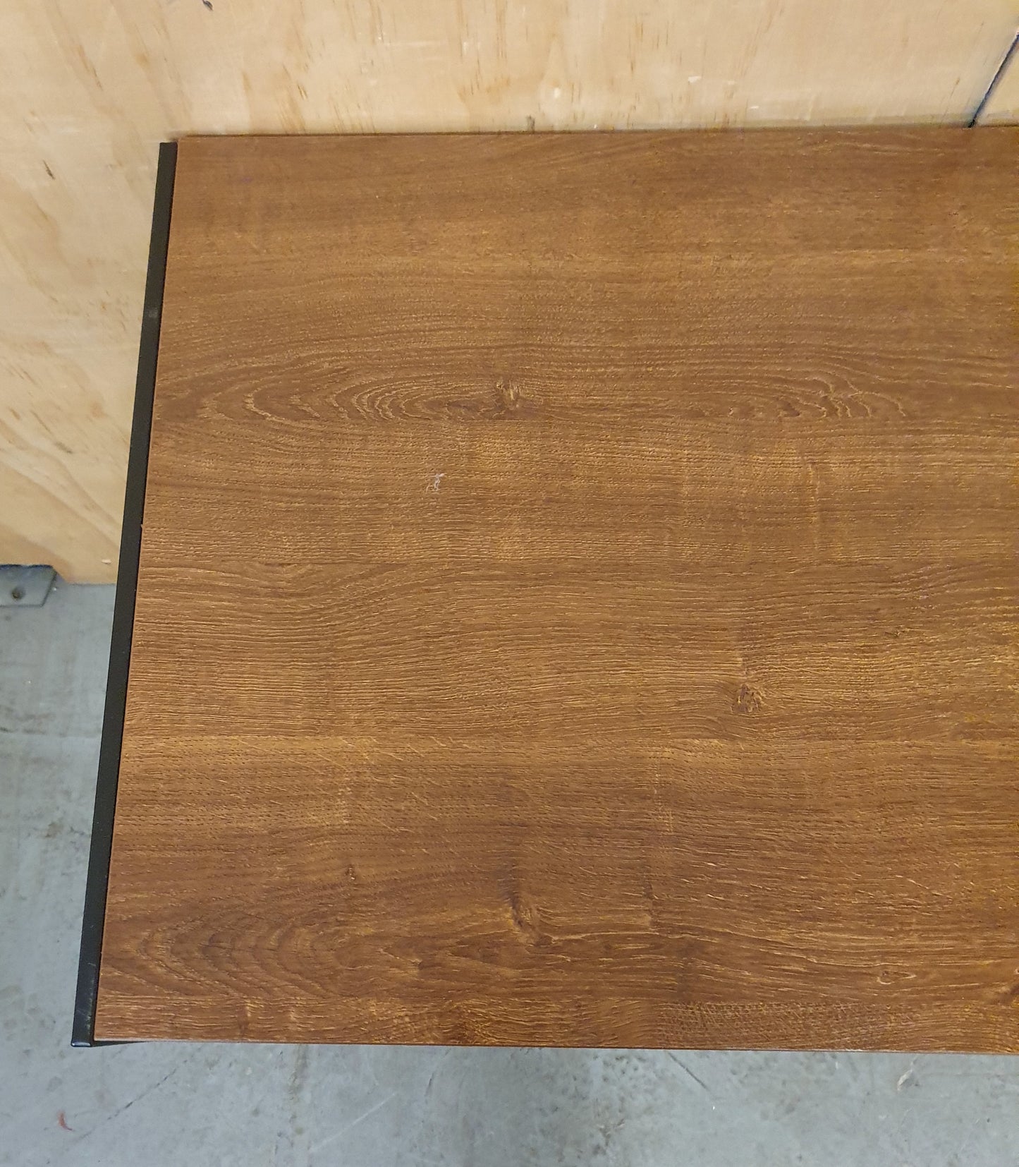 Small Modern Desk with Wood Top and Black Metal Frame - 104835