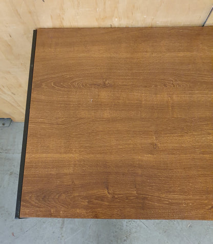 Small Modern Desk with Wood Top and Black Metal Frame - 104835