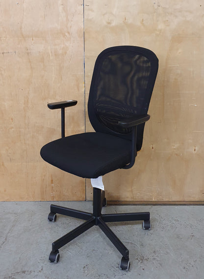 IKEA FLINTAN Black Ergonomic Mesh Back Rest Height Adjustable Office Chair - 103924