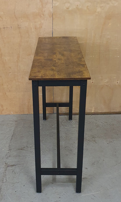 Long Wood Top Bar Table with Black Metal Frame - 104893