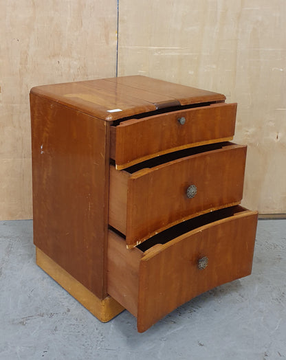 Vintage 3 Drawer Cabinet with Concave Front and Decorative Handles - EL103319