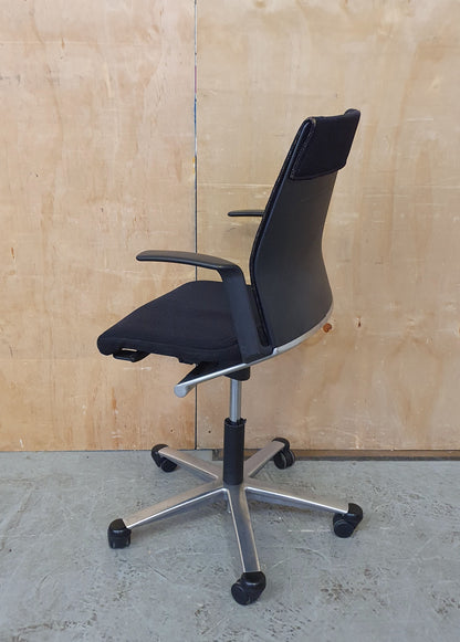 Black Fabric Office Chair on Castor Wheels - 104340