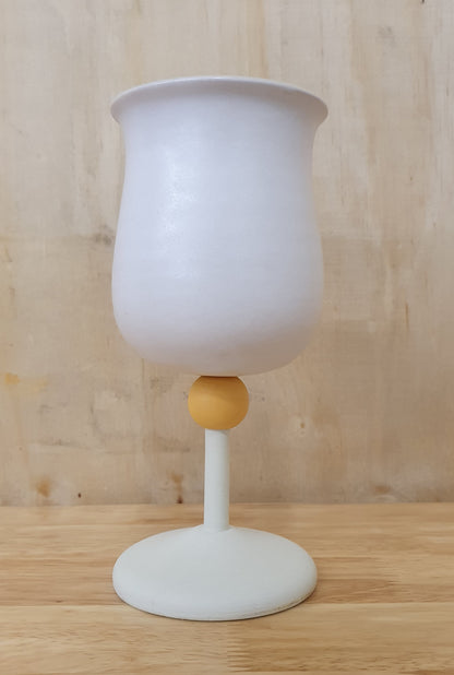 Clay White and Yellow Goblet - BB050124-08