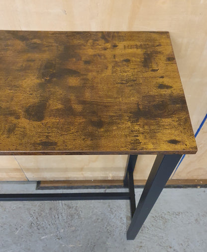 Long Wood Top Bar Table with Black Metal Frame - 104893