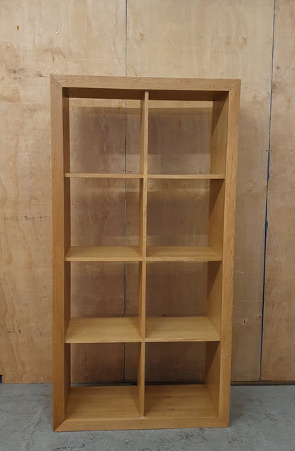Large Oak Shelving Unit with 8 Sections - 104485