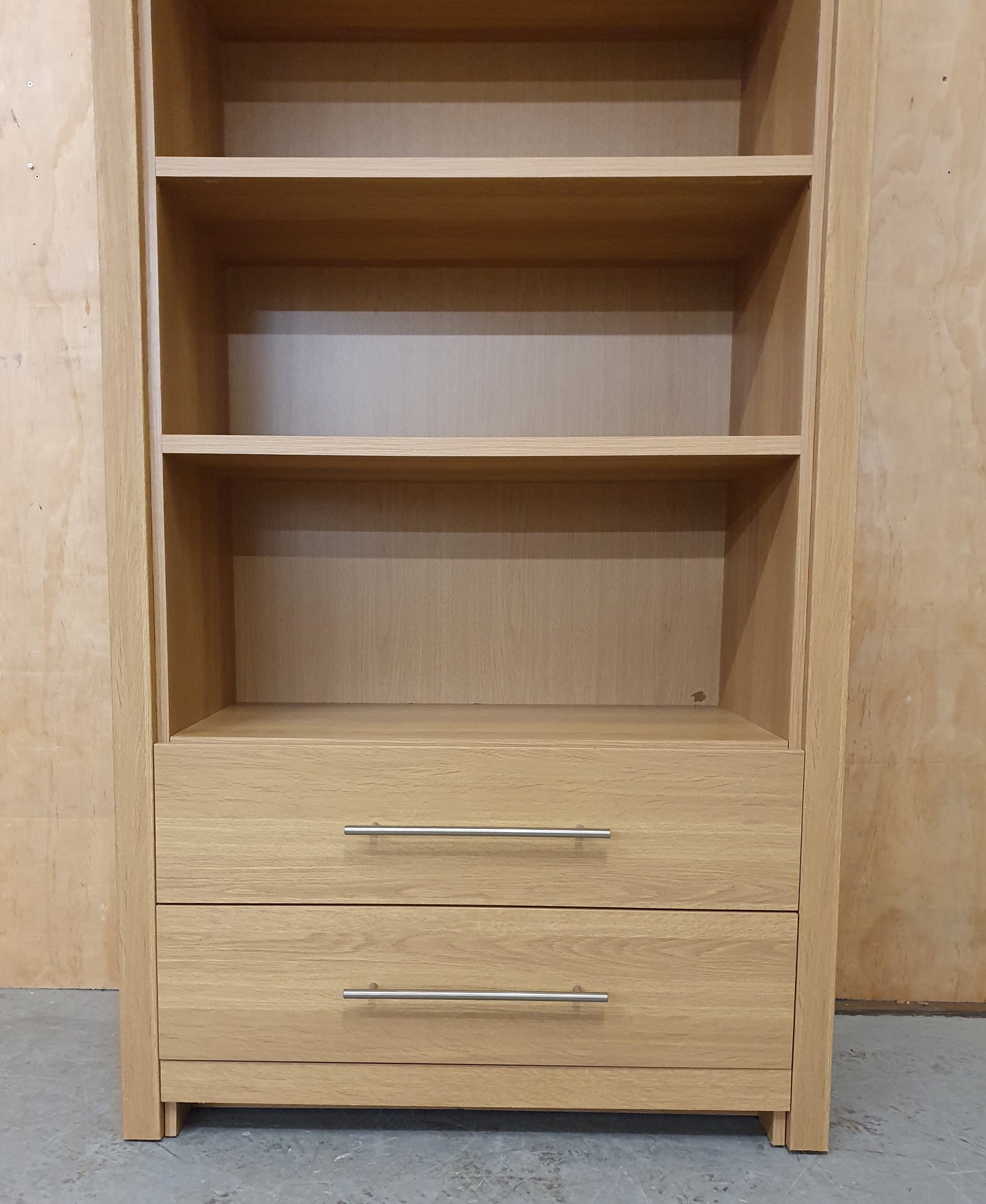 Large Tall Wood Bookcase with 2 Bottom Drawers - EL104912