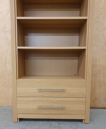 Large Tall Wood Bookcase with 2 Bottom Drawers - EL104912