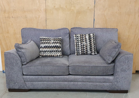 Grey Soft Fabric 2 Seater Sofa with Removable Cushions - 104040