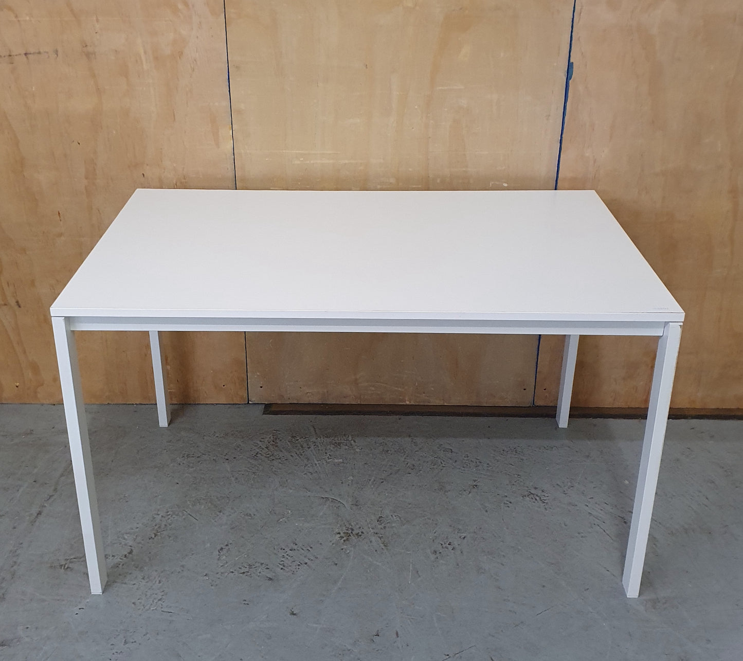 Large White Wood Dining Table with Slim Legs - 103892