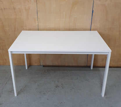 Large White Wood Dining Table with Slim Legs - 103892