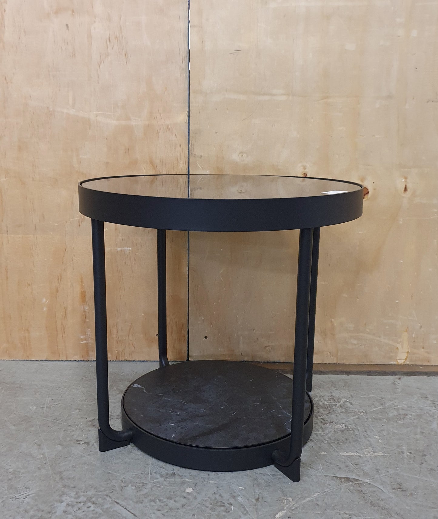 IKEA FROTORP Round 2 Tier Glass and Faux Marble Coffee Table - 104791