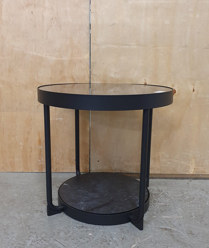 IKEA FROTORP Round 2 Tier Glass and Faux Marble Coffee Table - 104791