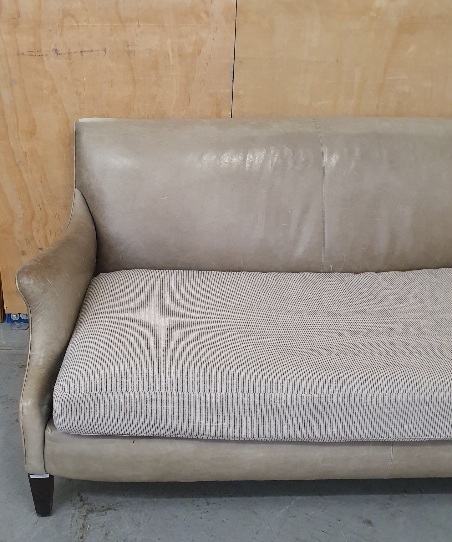 Grey Leather 2 Seater Modern Sofa with Removable Cushioned Seat  - 103933