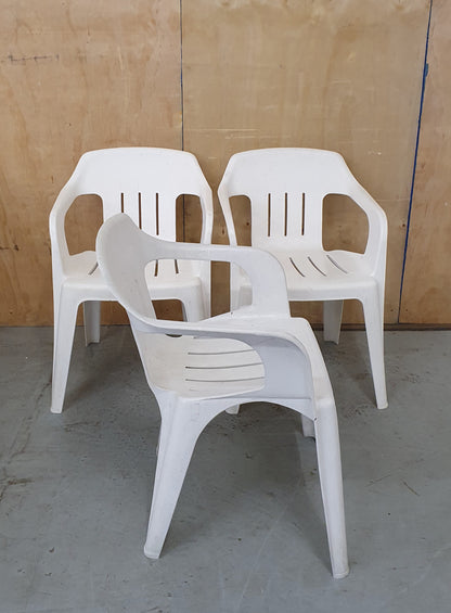 3 Matching Stackable Plastic Garden Chairs - EL102694 / EL102695 /EL102696