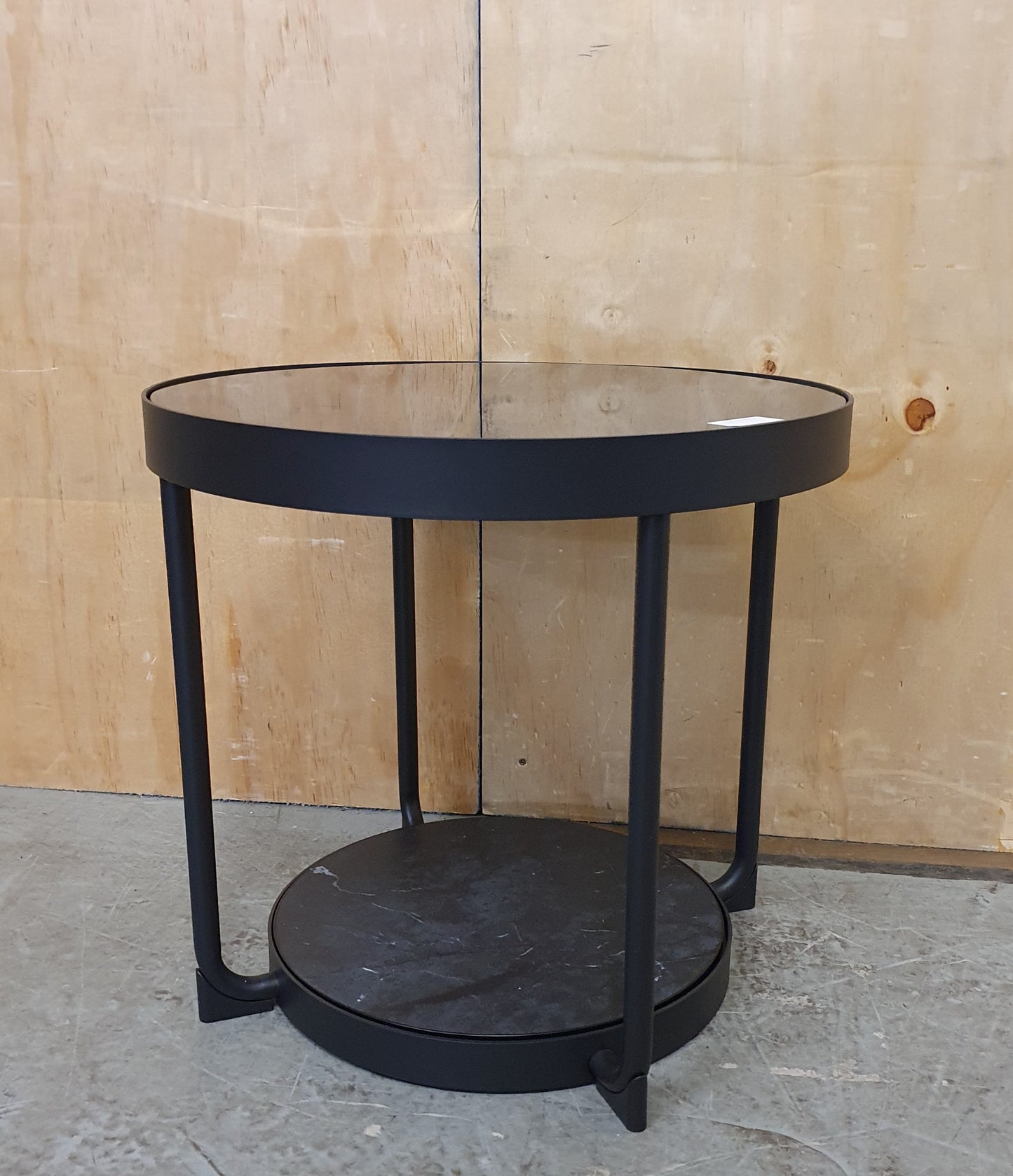IKEA FROTORP Round 2 Tier Glass and Faux Marble Coffee Table - 104791