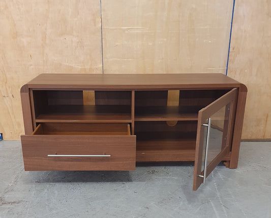 Large Heavy Duty Wooden TV Stand with 1 Glass Door and 1 Drawer - EL104356