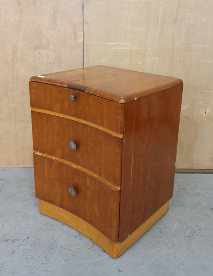 Vintage 3 Drawer Cabinet with Concave Front and Decorative Handles - EL103319
