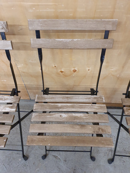 3 Matching Foldable Wood Garden Chairs - EL104465 / EL104466 / EL104467