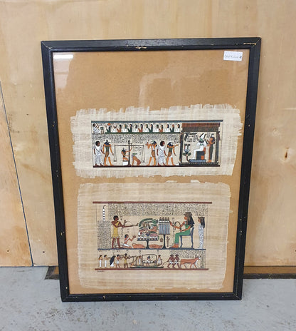 2 Egyptian Hieroglyphic Prints in Large Black Frame - BB170224-01