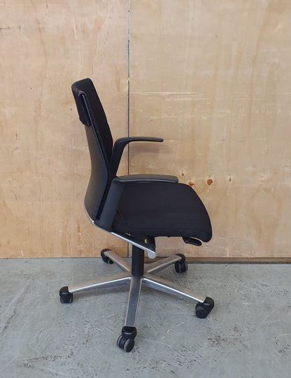 Black Fabric Office Chair on Castor Wheels - 104341