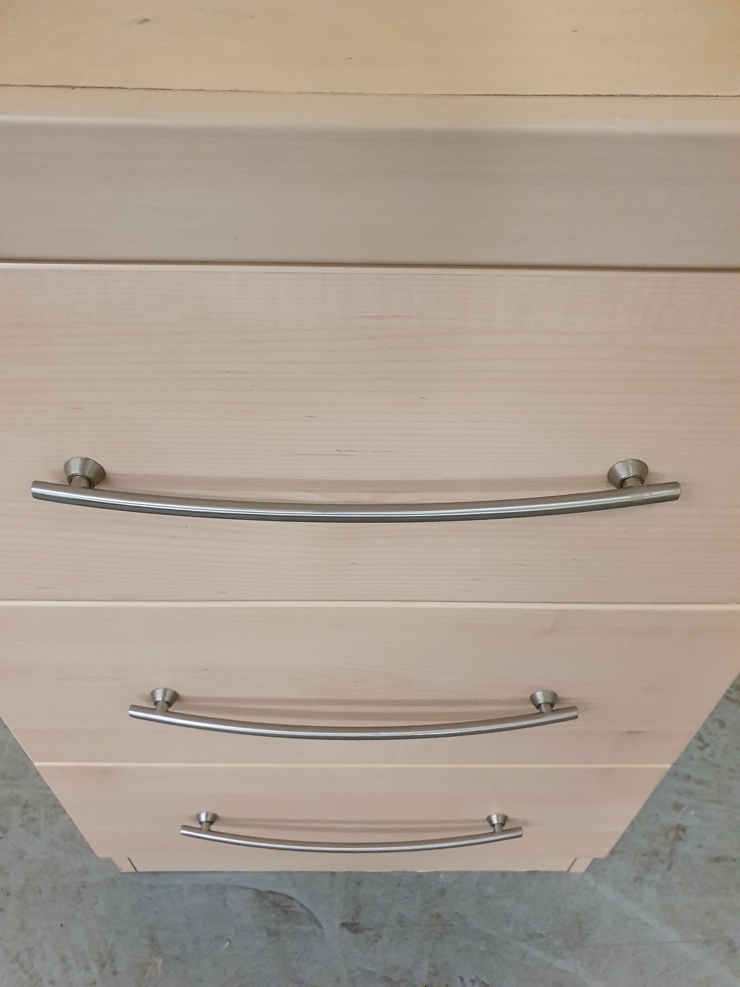 3 Drawer Single Bedside Cabinet with Chrome Bar Handles - EL103121