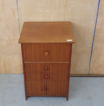 Single Cabinet with 2 Drawers Top Opening Lid and Bottom Storage Area - EL101944