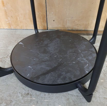 IKEA FROTORP Round 2 Tier Glass and Faux Marble Coffee Table - 104791