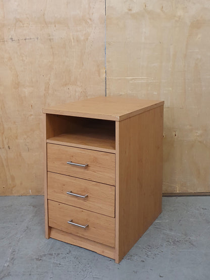Single Bedside Cabinet with 3 Drawers and Open Section - EL104403