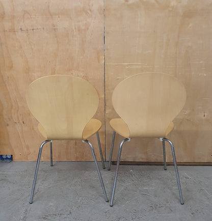 2 Matching Wood Dining Chairs with Round Seat and Back Rest - EL104561 / EL104562