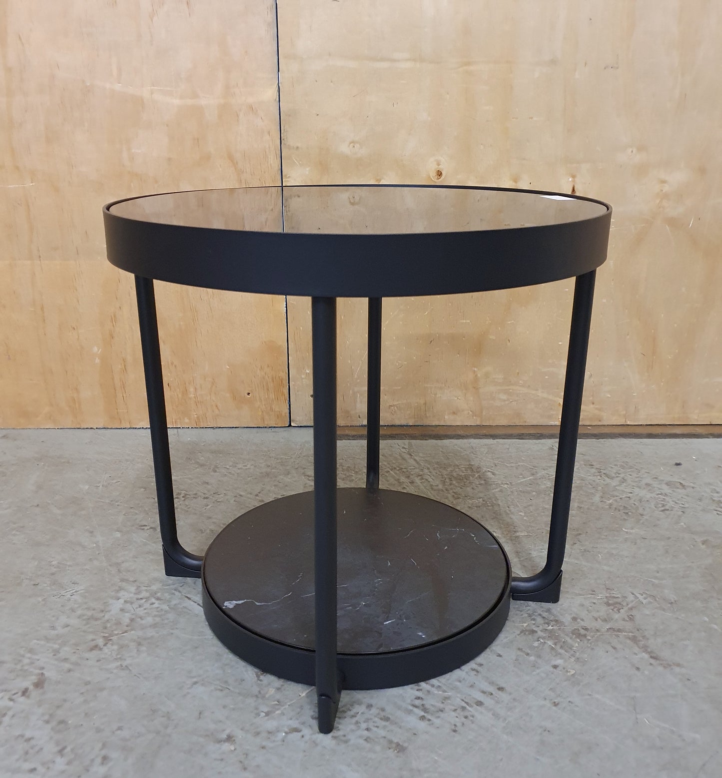 IKEA FROTORP Round 2 Tier Glass and Faux Marble Coffee Table - 104791