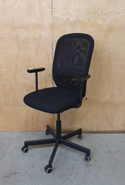 IKEA FLINTAN Black Ergonomic Mesh Back Rest Height Adjustable Office Chair - 103922